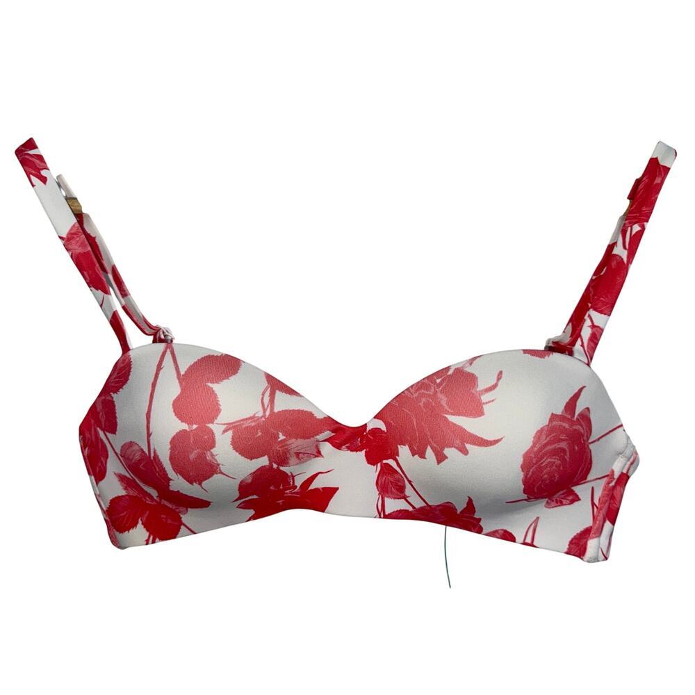 NWT TA3 Wireless Swim Bra Rosey Pink White Floral Bikini Top Womens Size S A/B